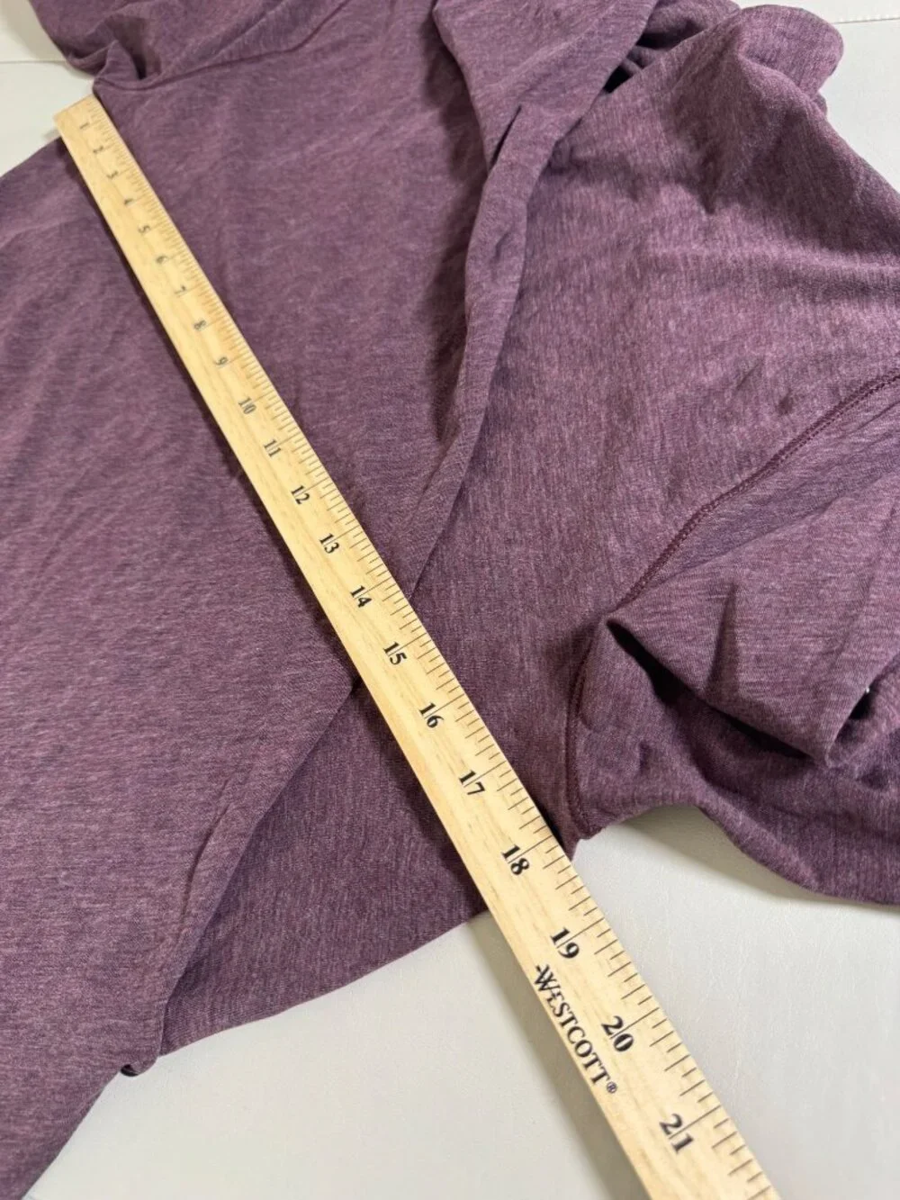 Lululemon Faux Wrap Long Sleeve Purple Top Women Size 6 Stretch Burgundy relaxed